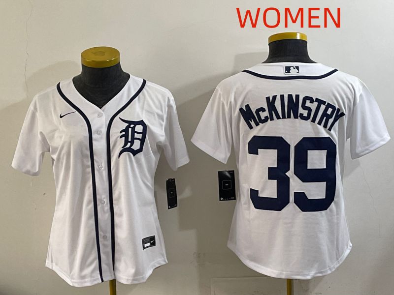 Women Detroit Tigers #39 Mckinstry White Game Nike MLB Jersey style 001->customized nfl jersey->Custom Jersey